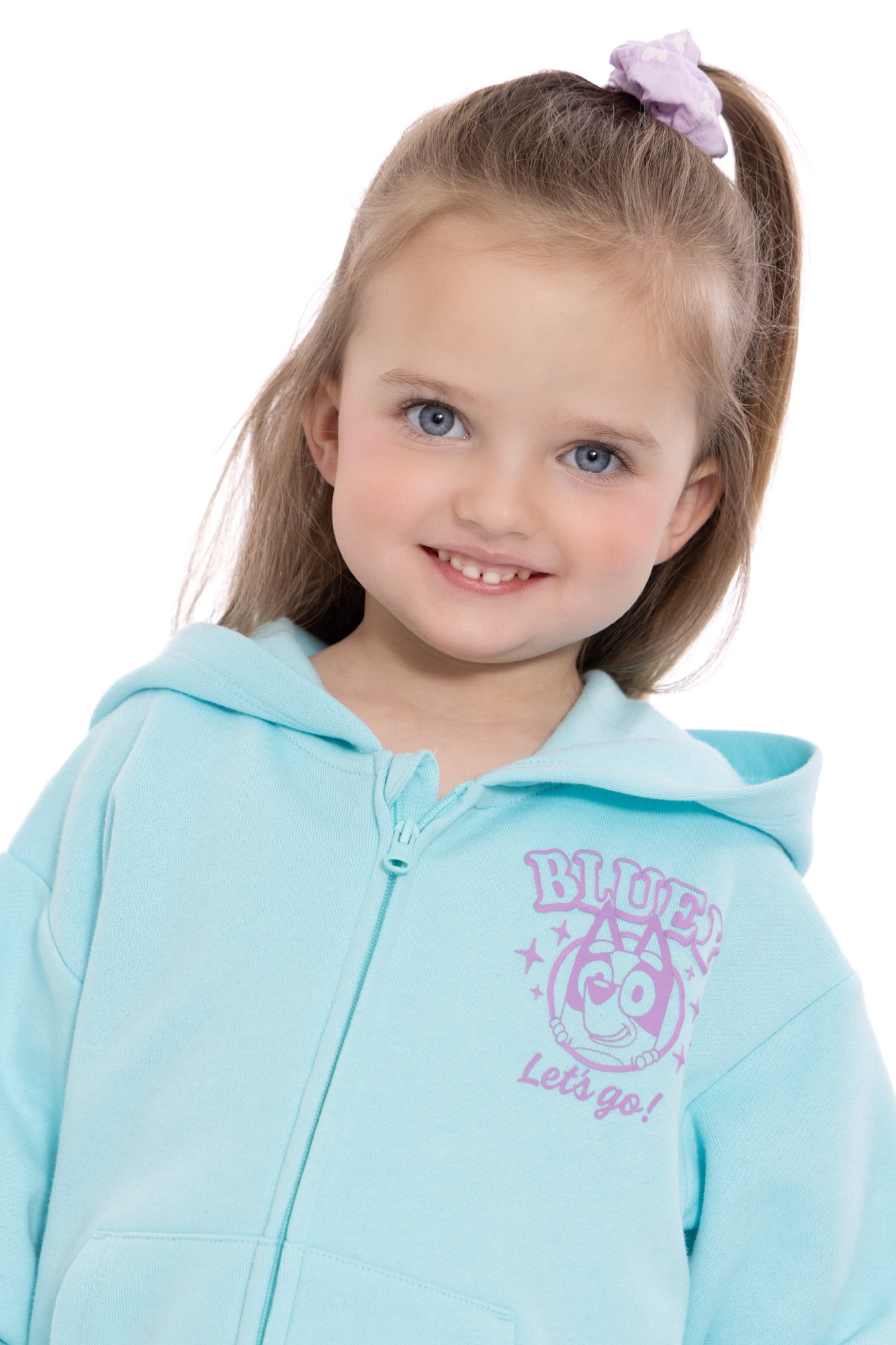 Bluey Toddler Girls' Full Zip Graphic Hoodie, Sizes 12M-5T