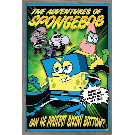 Nickelodeon Spongebob - Funny Wall Poster, 22.375" x 34", Framed