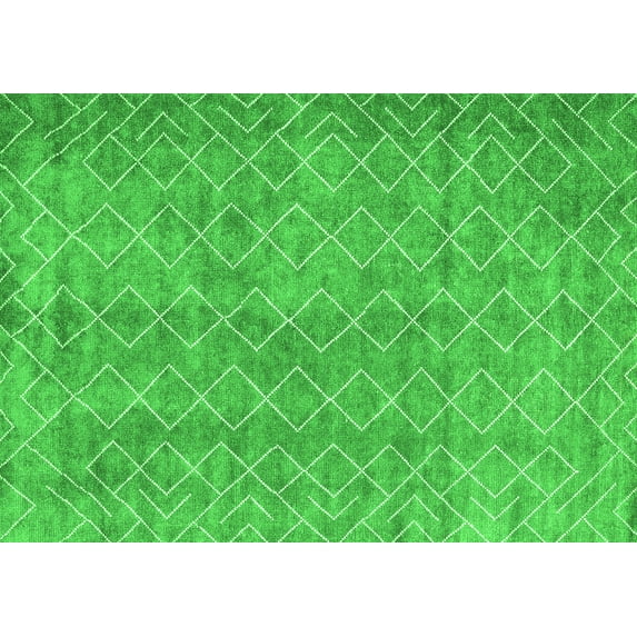 Ahgly Company Indoor Rectangle Abstract Green Contemporary Area Rugs, 6' x 9'