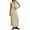Apricot, variant on Musuos Women Fashion 2 Piece Knitted Outfits Waffle V-Neck Button Tank Tops and Elastic Split Skirt Set for Streetwear