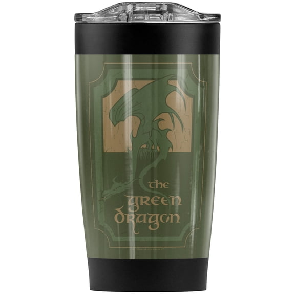The Lord Of The Rings/Green Dragon Tavern Stainless Steel Tumbler 20 oz Coffee Travel Mug/Cup, Vacuum Insulated & Double Wall with Leakproof Sliding Lid | Great for Hot Drinks and Cold Beverages