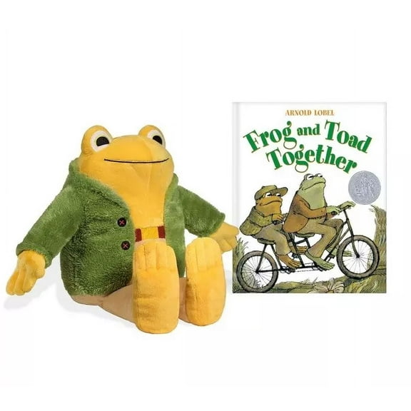 BUNDLE- Arnold Lobel’s TOAD 13” & Book SET Plush Soft Stuffed Doll Frog & Toad