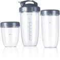 thumbnail image 2 of Premium Multi-Size Smoothie Cup Set: 32oz, 24oz, 18oz with Stay-Fresh & To-Go Lids, BPA-Free, Dishwasher Safe, Compatible with 600w/Pro 900w/ Pro EXCLUSIVE! 900w Blenders, 2 of 7