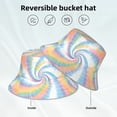 thumbnail image 4 of Fisherman Hat 22.8×5.9in Skin-Friendly Lightweight Breathable Folding Reflective Double Face For Daily Travel Business Camping Lightslategray Tie-Dye Background Vibrant Colors And Swirling (3), 4 of 8
