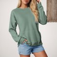 thumbnail image 2 of Splozh Chandail en Coton pour Femmes, Chandails à Manches Longues pour Femmes, Décontracté, Grande Taille, Chandail à Col Rond, Chandail à Enfiler, Automne, Tendance, Chandail en Molleton, Vêtements d'Hiver, Vert, TG, 2 of 6