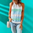 thumbnail image 2 of Camisetas sin mangas con cuello halter, chaleco de verano, camiseta elegante con bloques de color para mujer, 2 of 5