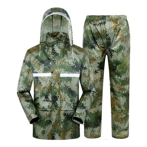 PMVFHDE Spring Raincoat Men Rain Suits For Men Lightweight Rain Gear Jacket Coat With Pants CE2,XL