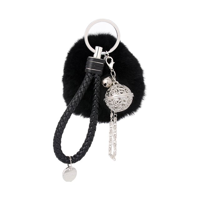 Minnieouse Llavero con pompón de felpa, tirador de tarjeta de crédito fácil de usar, regalo de estilo moderno, fácil Ropa, zapatos y accesorios Miscelánea Negro