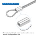 thumbnail image 4 of Cuerda de alambre Uxcell de 100 pies (30 m) de cable de acero inoxidable 304 recubierto de vinilo de 3/64" (1 mm) con 10 piezas de manguitos de aluminio blancos, 4 of 7
