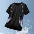 thumbnail image 5 of Men's T-Shirt Polyester Quick Dry Running Top, Short Sleeve Crewneck Athletic Shirt, Breathable Moisture-Wicking for Gym Workout Casual Daily Sports, Solid Color | Zenithor,Black L, 5 of 7