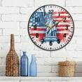 thumbnail image 3 of Yayeee Wall Clock Battery Operated 11.9" Silent Non-Ticking for Living Room, Statue Of Liberty Flag, 3 of 8