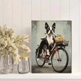 thumbnail image 2 of Boston Terrier Dog on Bicycle Canvas Print Wall Art for Living Room Bedroom Office Cafe Bar Decor, 2 of 8