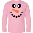 thumbnail image 3 of Inktastic Cute Smiling Snowman Face with Carrot Nose Long Sleeve Youth T-Shirt, 3 of 5