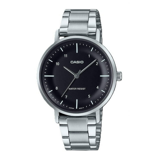 Casio Standard Analog Stainless Steel Black Dial Quartz LTP-VT03D-1B Women's Watch