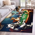 thumbnail image 3 of 3x5 Washable Area Rug, Abstract Animal Non-Slip Rectangle Rug for Living Room Bedroom, Dog In The Room Poker Games Indoor Low Pile Floor Mat for Home Decor, 3 of 9