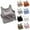#413 Dark Gray, variant on Felirenzacia Women's Padded Cotton Cropped Tank Top, Casual Solid Round Neck Wide Srap Short Tank,Brown,S