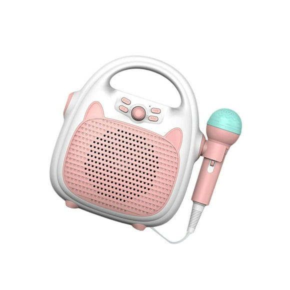 Kids Karaoke Machine Singing Toys Microphone Toy Indoor girls toddler bluetooth mp3 Outdoor Portable Pink
