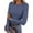 Navy, variant on Womens Slim Tops Trendy Ribbed Blue Crew Neck Striped T-Shirt for Women Long Sleeve