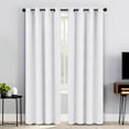 thumbnail image 6 of Superior Jaxon Blackout Curtains Set of 2, Grommet Header Curtain Panel Pair, 52"W x 96"L, Snow White, 6 of 6