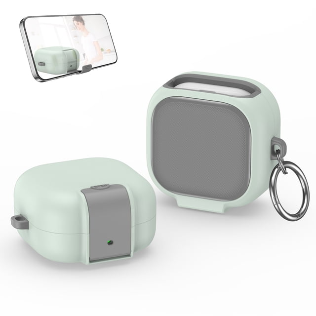 Case for Samsung Galaxy Buds 4 / Buds 4 Pro Earbuds,Shockproof TPU+PC Protective Cover with Phone Stand & Carabiner Anti-Fingerprint Wireless Charging