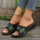 thumbnail image 5 of Bmisegm Women's Slope Heel Thick Bottom Rhinestone Large Size Slippers Sandals Womens Sandals Summer Green 7.5, 5 of 5