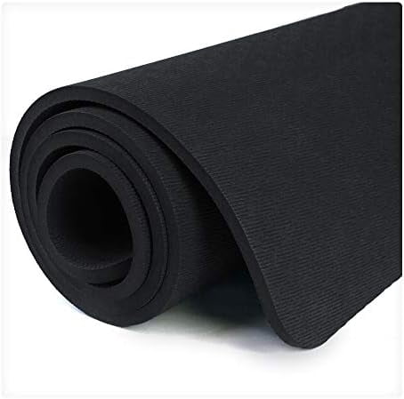 Extra Thick TPE Yoga Mat - 72"x 32" Thickness 1/2 Inch -Eco Friendly SGS Certified - With High Density Anti-Tear Exercise Bolster For Home Gym Travel & Floor Outside Black