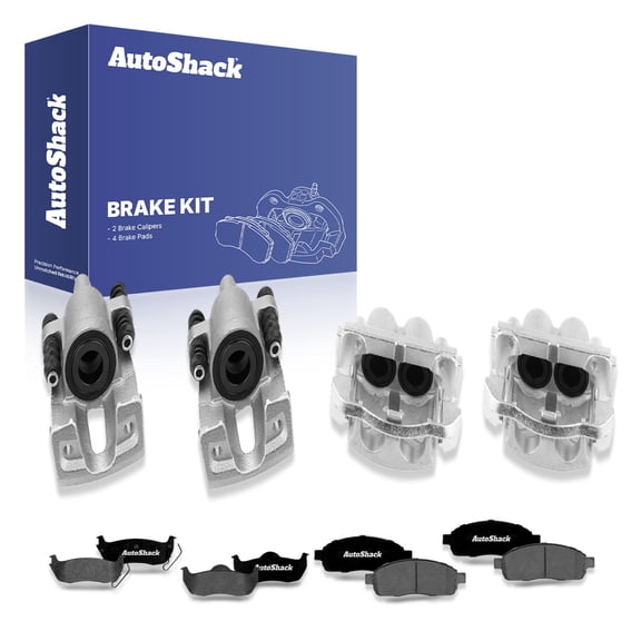 AutoShack Front & Rear Brake Calipers   Ceramic Brake Pads Replacement for 2005-2008 Ford F-150 2006-2008 Lincoln Mark LT 12-PC Kit