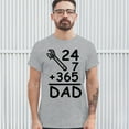 thumbnail image 3 of Tee Hunt DAD 24 7 365 T-Shirt Funny Dad Gift Father's Day Men's Tee, 3 of 5