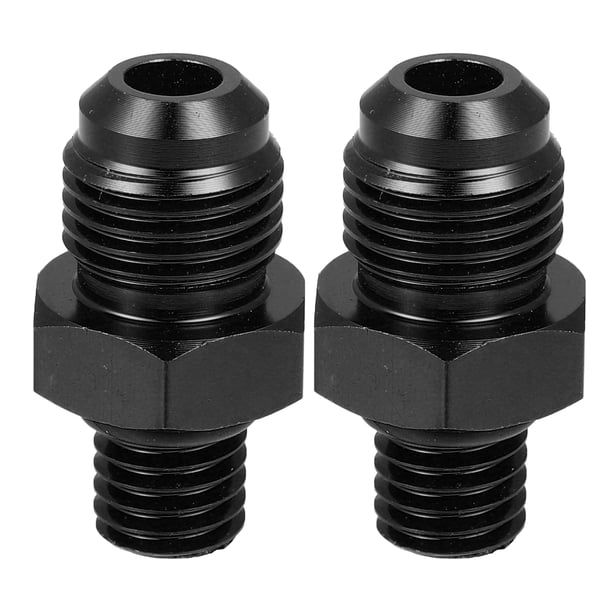 2uds Negro Macho Rosca Montaje Adaptador Llamarada Unión Acoplador para Coche AN6-M10*1,5