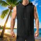 thumbnail image 1 of pstuiky Camisetas sin mangas para hombre, Sudadera deportiva sin mangas con capucha de color liso para hombre, de alta elasticidad, para fitness, musculosa y sin mangas Camisas para hombres xxl, 1 of 7