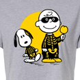 thumbnail image 3 of Peanuts - Charlie And Snoopy Skeleton - Juniors Cropped Cotton Blend T-Shirt, 3 of 6