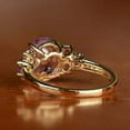thumbnail image 4 of Sparkle Jewels Solitaire With Accent Engagement Ring Oval Cut Amethyst 14K Rose Gold Plated, 4 of 4