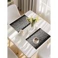 thumbnail image 5 of Ombre Gray Geometric Placemats Set of 4, Modern Abstract Art Placemats for Dining Table, Place Mats for Kitchen Tabletop, Waterproof Wipeable Dining Table Mats Set, 5 of 9
