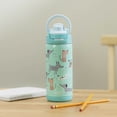 thumbnail image 3 of Zak Designs 14oz Kids Straw Water Bottle, Stainless Steel Double Wall Insulated Lincoln Bottle with Easy-Open Locking Spout Cover for Travel, Built in Carry Handle, Dog, 3 of 12