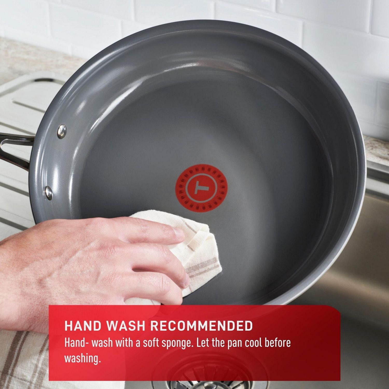 T-fal Excellence Ceramic 10PC Cookware Set, Cream