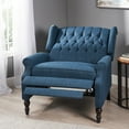 thumbnail image 4 of GDF Studio Dunham Contemporary Fabric Tufted Oversized Pushback Recliner, Navy Blue and Dark Brown, 4 of 11