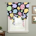 thumbnail image 2 of Easter Eggs Tie Up Curtains for Windows, Adjustable Balloon Window Shades, Cute Colorful Farmhouse Love Black Kitchen Window Treatments Farmhouse Short Curtains with Rod Pocket 42"x45", 2 of 8