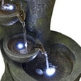 thumbnail image 2 of Willwolf Outdoor Curved Water Fountain with LED Lights, Electric Resin Waterfall Fountain for Garden Patio, 2 of 10