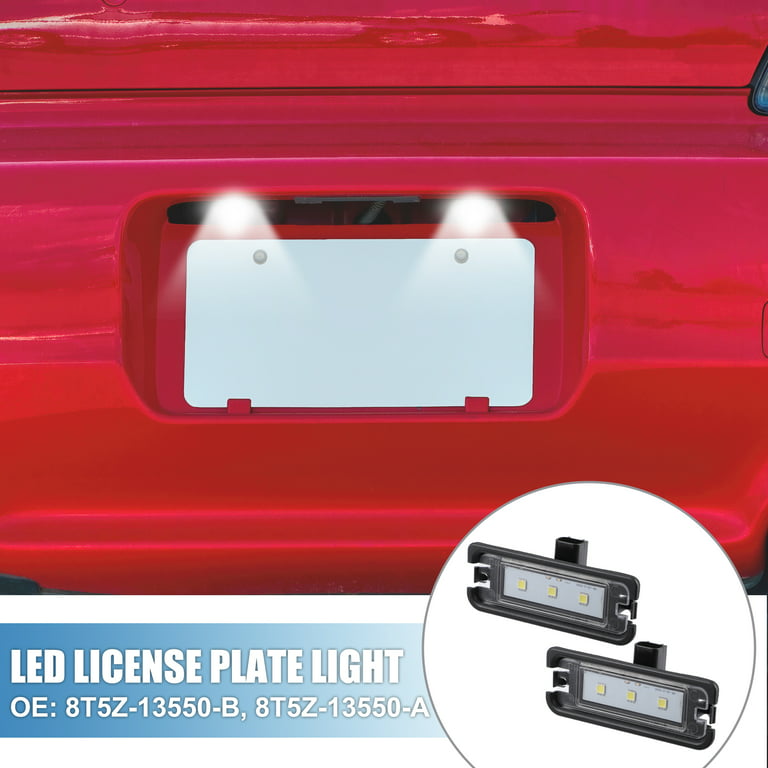 1 Pair Car White LED License Plate Light Assembly 8T5Z-13550-B for
