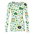 thumbnail image 4 of St Patricks Day Shirts for Women Ribbed Knit Long Sleeve Saint Patricks Day Funny Shamrock Clover Print Casual Pullover Festive Jumper Tops, 4 of 5