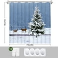 thumbnail image 4 of Ikfashoni Christmas Shower Curtain, Waterproof Fabric Snowy Winter Bathroom Curtain with 12 Hooks, 70"X69", 4 of 10