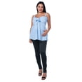thumbnail image 4 of Blusa Maternidad Rayada Fresca Cómoda Ropa Embarazo Blusa Mujer Juvenil Tirantes Con Lazo Color Azul Cielo, 4 of 5