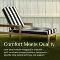 thumbnail image 2 of Cabana Stripe Black & Ivory Chaise Lounge Cushion, 2 of 8