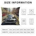 thumbnail image 5 of GOSMITH  Retro Throw Pillow Cushion Cover, Vintage Classic Car in Urban Street Old Fashion Auto in Town Nostalgia Picture, Decorative Square Accent Pillow Case, Grey Sepia, 5 of 5