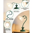 thumbnail image 4 of Flower Table Lamp, Cute  Reading Bedside Night Light, 3 Color Modes  Desk Lamp, Kawaii Aesthetic Decor for Dorm   Room (Dark ), 4 of 6