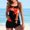 Orange, variant on Plus Size Womens Tankini Swimsuits 2 Piece Halter Split Two Piece Printed Sexy Tankinis Split Swimsuit Set