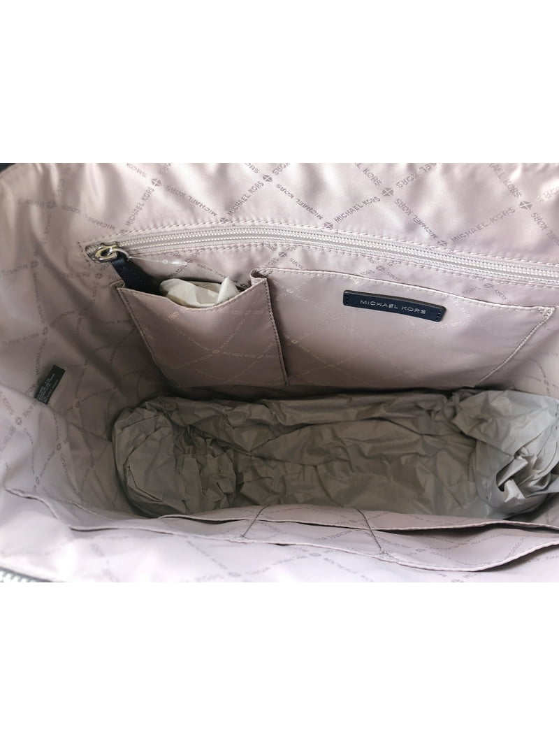 Michael Kors Ciara Large East West Top Zip Tote Navy Blue Saffiano