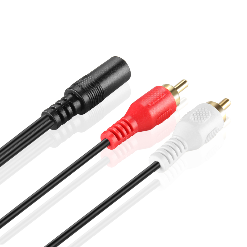 3.5mm to RCA Stereo Audio Cable Adapter (3FT) - 3.5mm Female to Stereo RCA Male Bi-Directional AUX Auxiliary Male Headphone Jack Plug Y Splitter to Left / Right 2RCA Male Connector Plug Wire Cord - image 3 of 4