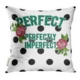 thumbnail image 1 of RYLABLUE Housse de Coussin Slogan Parfait Parfaitement Imperméable avec Patch Floral Roses et Vintage Rétro, 1 of 1