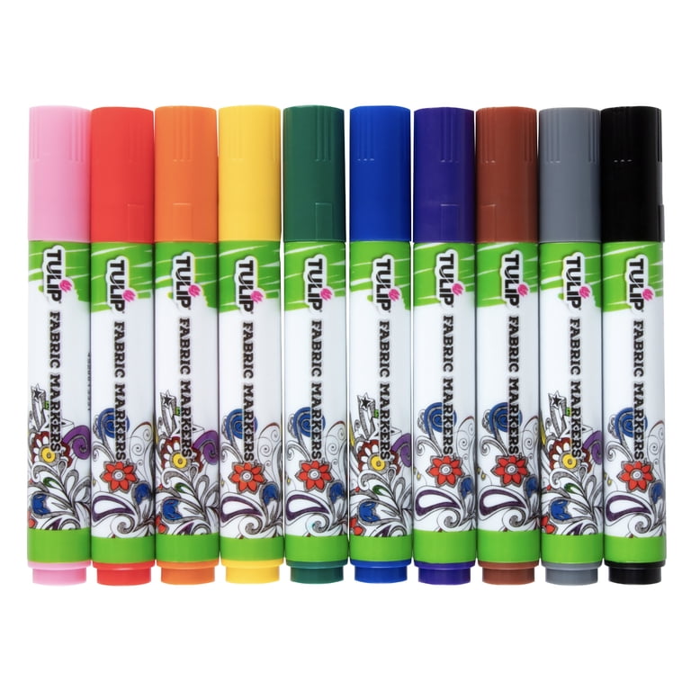 Tulip Fabric Markers Brush Tip, 10-Color Rainbow Set photo 4